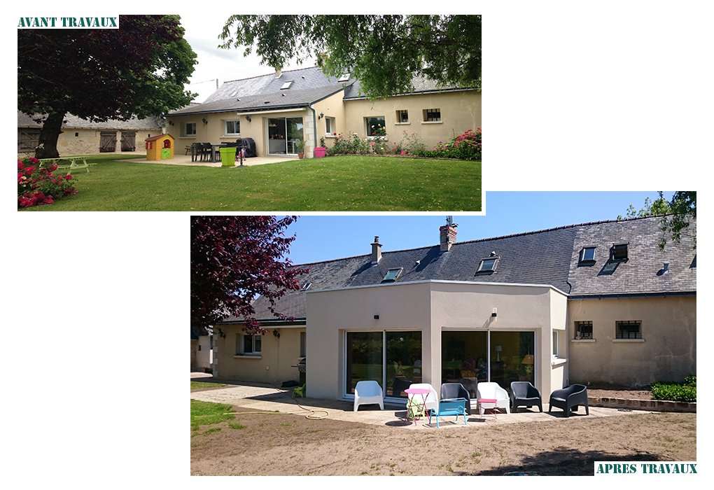 Extension d'une maison d'habitation, à Longué-Jumelles