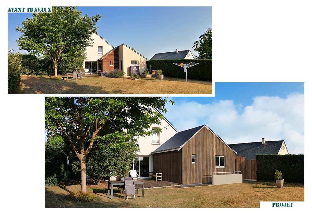 Extension d'une maison d'habitation, à Parnay