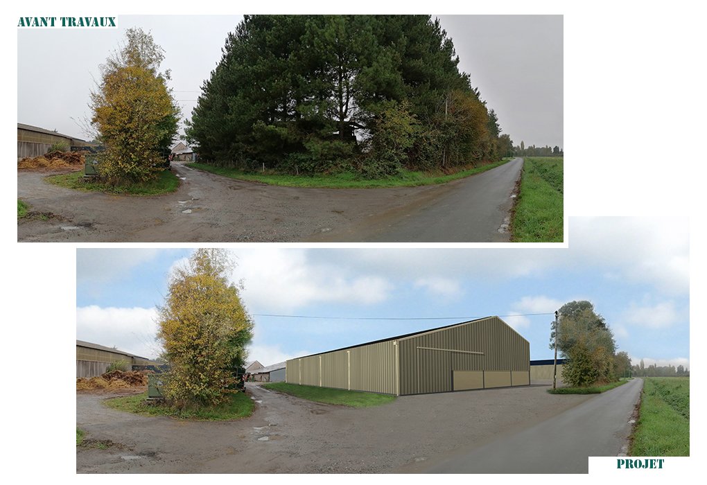 Construction d'un hangar agricole, à Corzé
