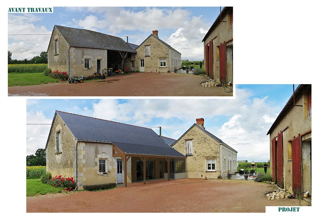 Rénovation d'une grange, à Vernoil le Fourrier