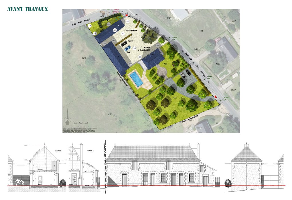 Relevé d'une maison d'habitation pour rénovation, à Benais (37)