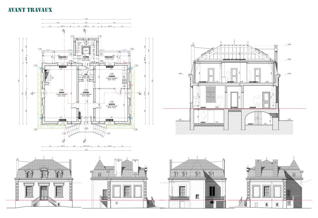 Relevé d'une maison de Maître pour rénovation, à Chouzé-sur-Loire (37)