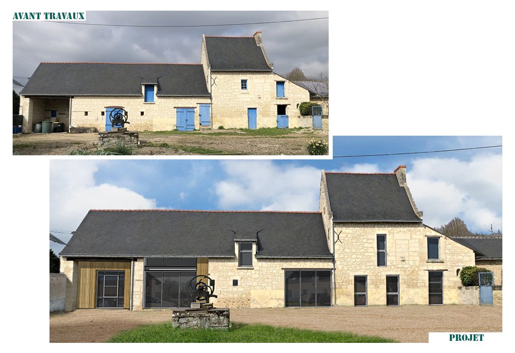 Rénovation d'une dépendance, à Neuillé